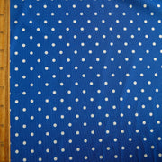 White Aspirin Dots on Sapphire Blue Nylon Spandex Swimsuit Fabric