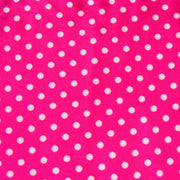 White Aspirin Polka Dots on Bright Pink Nylon Lycra Swimsuit Fabric