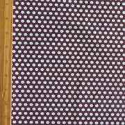 White Aspirin Polka Dots on Cherry Wine Nylon Spandex Swimsuit Fabric