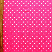 White Aspirin Polka Dots on Hot Pink Nylon Lycra Swimsuit Fabric