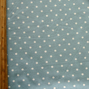 White Aspirin Dots on Light Slate Blue Cotton Lycra Knit Fabric