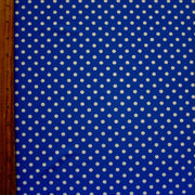 White Aspirin Polka Dots on Royal Nylon Lycra Swimsuit Fabric
