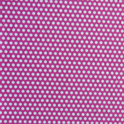 White Aspirin Polka Dots on Fuschia Nylon Spandex Swimsuit Fabric
