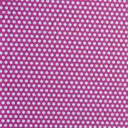 White Aspirin Polka Dots on Fuschia Nylon Spandex Swimsuit Fabric