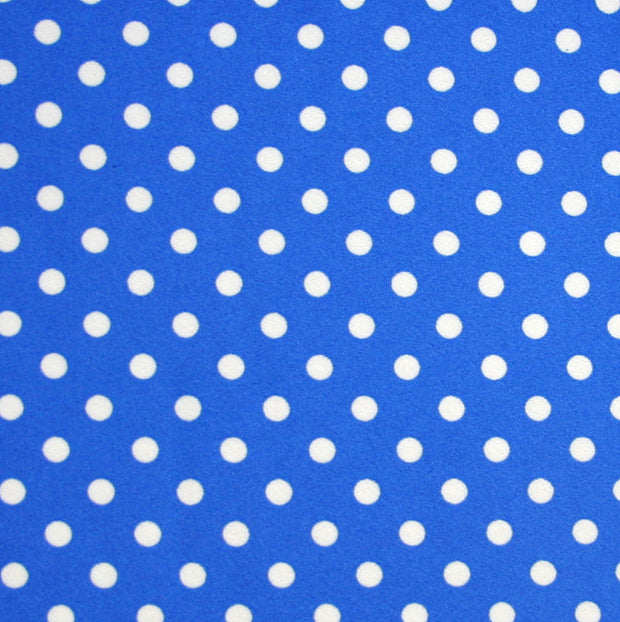 White Aspirin Dots on Royal Blue Nylon Lycra Swimsuit Fabric