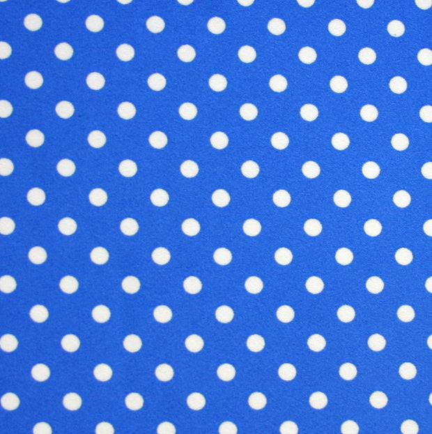 White Aspirin Dots on Royal Blue Nylon Lycra Swimsuit Fabric