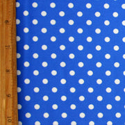 White Aspirin Dots on Royal Blue Nylon Lycra Swimsuit Fabric