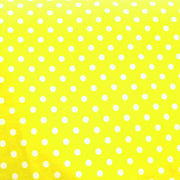 White Aspirin Polka Dots on Yellow Nylon Lycra Swimsuit Fabric - SECONDS - Not Quite Perfect