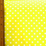 White Aspirin Polka Dots on Yellow Nylon Lycra Swimsuit Fabric - SECONDS - Not Quite Perfect
