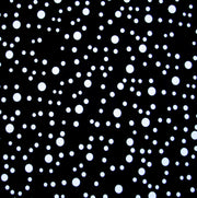White Bubble Polka Dots on Black Nylon Lycra Swimsuit Fabric