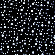 White Bubble Polka Dots on Black Nylon Spandex Swimsuit Fabric
