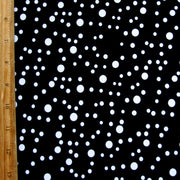 White Bubble Dots on Black Nylon Lycra Swimsuit Fabric - 19" Remnant
