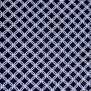 Small White Chainlink on Navy Nylon Lycra Swimsuit Fabric -18" Remnant