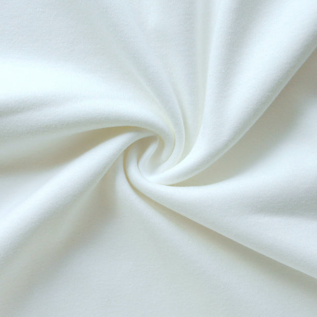 New Bright White Cotton Interlock Fabric - 31" Remnant