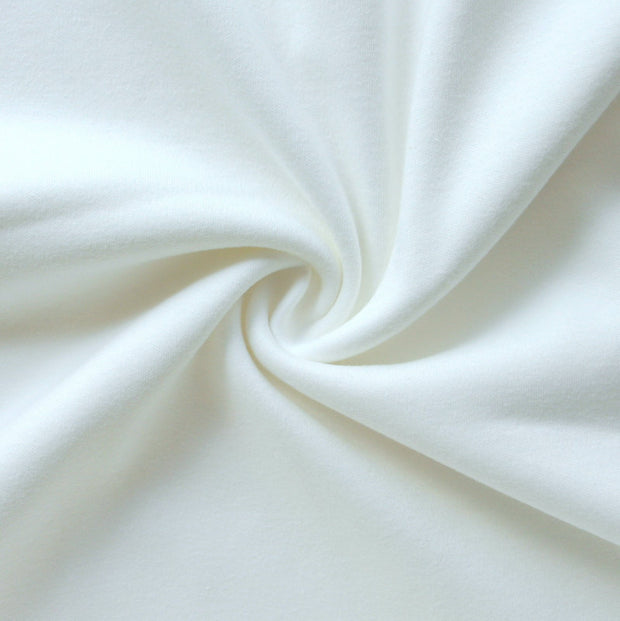 Bright White Cotton Interlock Fabric
