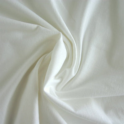White Cotton Lycra Jersey Knit Fabric