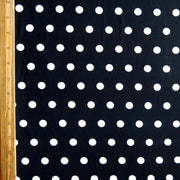White Dime Sized Polka Dot on Black Nylon Spandex Swimsuit Fabric