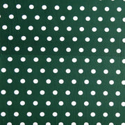 White Dime Sized Polka Dots on Hunter Nylon Spandex Swimsuit Fabric - SECONDS