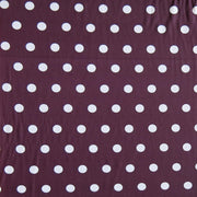 White Dime Sized Polka Dots on Cherry Wine Nylon Spandex Swimsuit Fabric - SECONDS