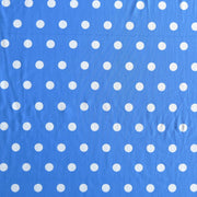 White Dime Sized Polka on Periwinkle Blue Nylon Spandex Swimsuit Fabric - Seconds