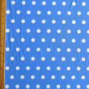 White Dime Sized Polka on Periwinkle Blue Nylon Spandex Swimsuit Fabric - Seconds