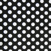 White Dime Sized Polka Dots on Black Nylon Spandex Swimsuit Fabric