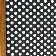 White Dime Sized Polka Dots on Black Nylon Spandex Swimsuit Fabric