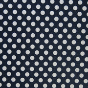 White Dime Sized Polka Dots on Navy Nylon Spandex Swimsuit Fabric
