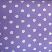 White Dime Sized Polka Dots on Purple Nylon Spandex Swimsuit Fabric