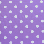 White Dime Sized Polka Dots on Lilac Nylon Lycra Swimsuit Fabric