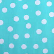 White Polka Dots on Aqua Swimsuit Fabric - 19" Remnant Piece