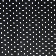 White Eraser Polka Dots on Black Nylon Spandex Swimsuit Fabric