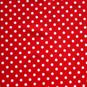 White Eraser Polka Dots on Red Nylon Lycra Swimsuit Fabric