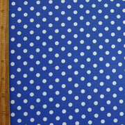 White Eraser Polka Dots on Royal Blue Nylon Lycra Swimsuit Fabric