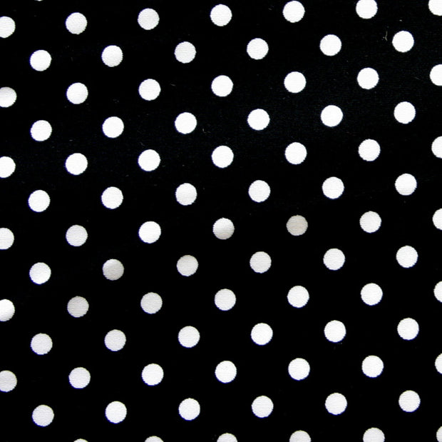 White Aspirin Dots on Black Nylon Lycra Swimsuit Fabric