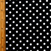 White Aspirin Dots on Black Nylon Lycra Swimsuit Fabric