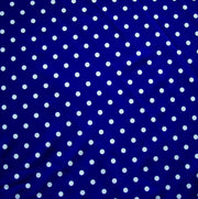 White Eraser Polka Dots on Dark Royal Nylon Lycra Swimsuit Fabric