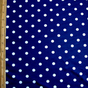 White Eraser Polka Dots on Navy Nylon Lycra Swimsuit Fabric