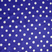 White Eraser Polka Dots on Purple Cotton Lycra Knit Fabric