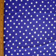 White Eraser Polka Dots on Purple Cotton Lycra Knit Fabric