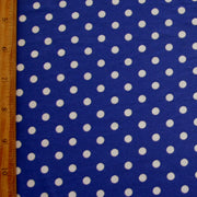 White Eraser Polka Dots on Purple/Royal Nylon Lycra Swimsuit Fabric