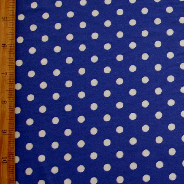White Eraser Polka Dots on Purple/Royal Nylon Lycra Swimsuit Fabric