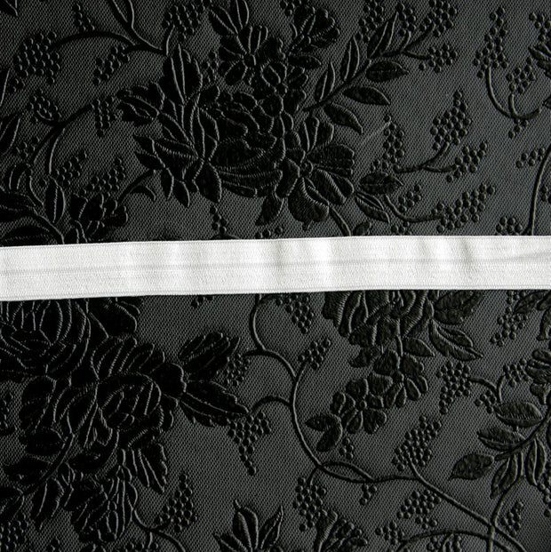 White 9/16" wide Fold-Over Elastic