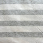 Grey and Off White 1" Stripe Cotton Knit Fabric - Seconds - Not Quite Perfect