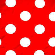 Jumbo White Polka Dots on Red Nylon Lycra Swimsuit Fabric