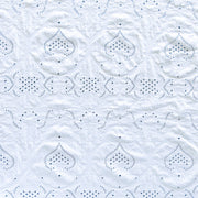 White Lace Look Nylon Spandex Swimsuit Fabric - 31" Remnant