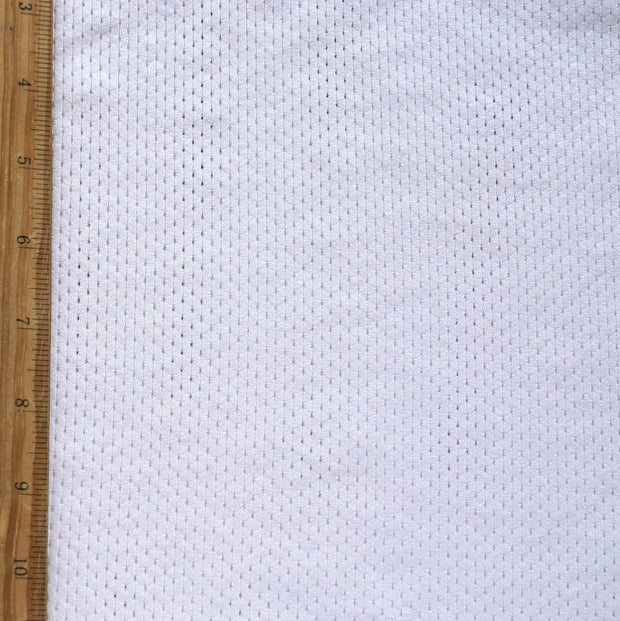 White Dri-Fit Looped Back Nylon Lycra Mesh Fabric