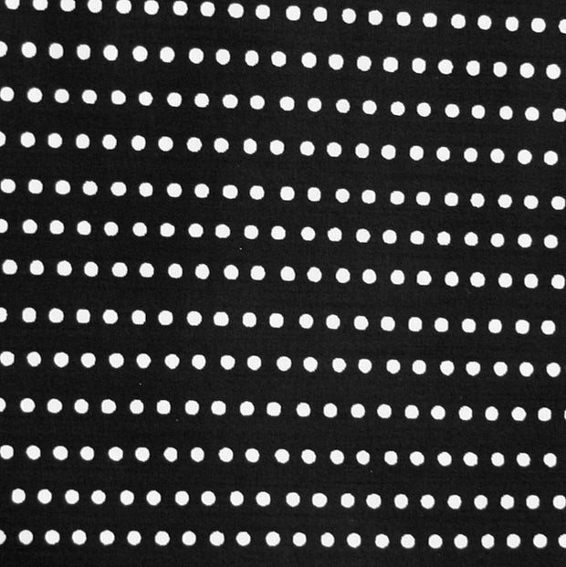 White Mini Dots on Black Swimsuit Fabric - 34" Remnant Piece