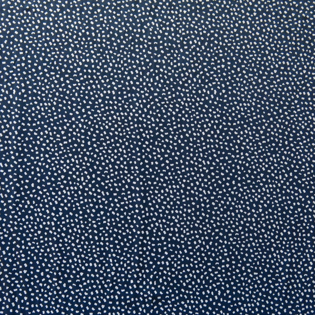 White Pebbles on Navy Nylon Spandex Swimsuit Fabric - 13" Remnant