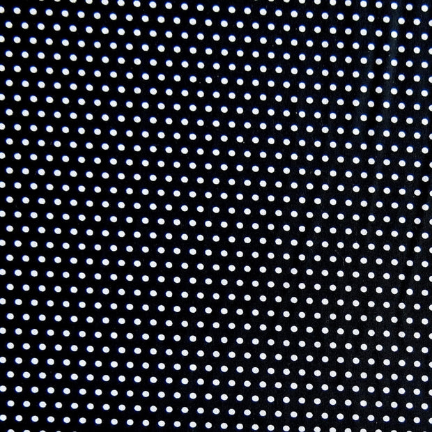 White Pindots on Black Nylon Spandex Swimsuit Fabric